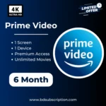 Amazon Prime Video Subscription 6 Month 1 Screen
