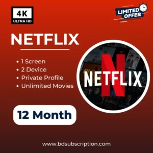 Netflix Price in Bangladesh Bd chorki amazon prime video hoichoi offer shop bkash store subscription premium coupon discount pricing latest series 2024 free tricks 12 Netflix Subscription 12 Month 1 Screen